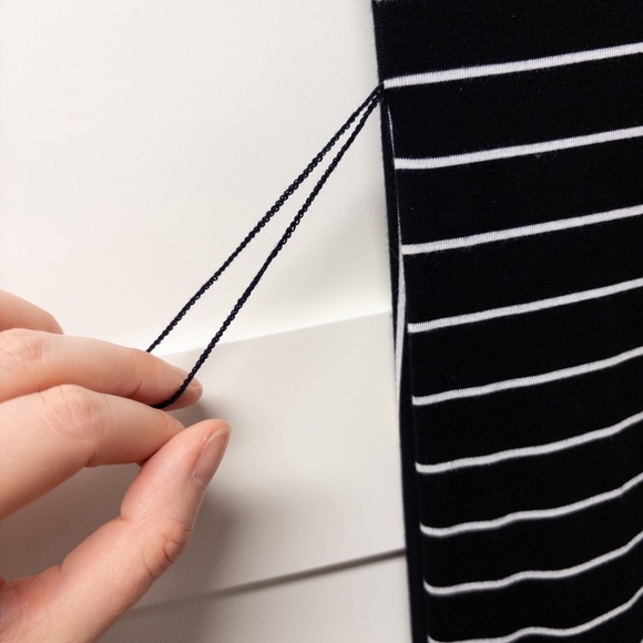 Calvin Klein Cotton Stretch Black and White Striped Dress Women’s Size 6 - Picture 4 of 4